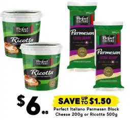 Drakes Perfect Italiano Parmesan Block Cheese or Ricotta offer
