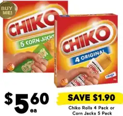 Drakes Chiko Rolls or Corn Jacks offer