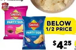 Drakes Smith's Crinkle Cut, Doritos or Red Rock Deli Chips offer