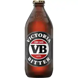 Woolworths Victoria Bitter
 Low Carb Bottles 24x375ml offer