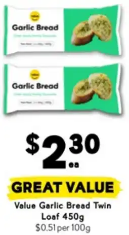 Drakes Value Garlic Bread Twin Loaf offer