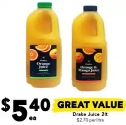 Drakes Drake Juice offer