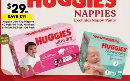 Drakes Huggies Ultra Dry Nappies, Newborn or Infant offer