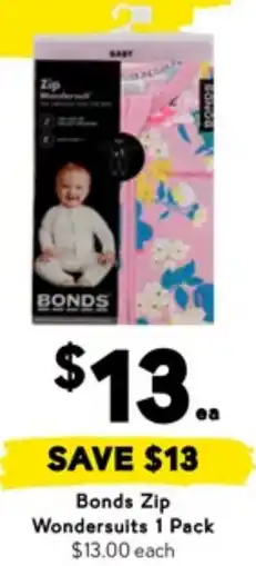 Drakes Bonds Zip Wondersuits offer