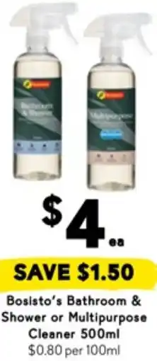 Drakes Bosisto's Bathroom & Shower or Multipurpose Cleaner offer