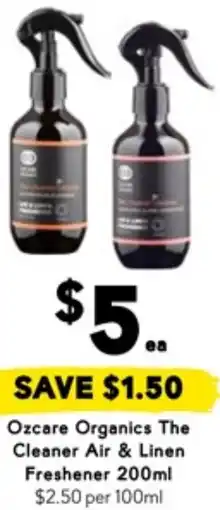 Drakes Ozcare Organics The Cleaner Air & Linen Freshener offer