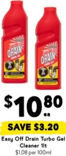 Drakes Easy Off Drain Turbo Gel Cleaner offer