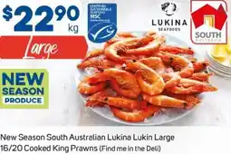 Foodland New Season South Australian Lukina Lukin Large Cooked King Prawns offer