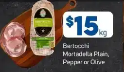 Foodland Bertocchi Mortadella Plain, Pepper or Olive offer