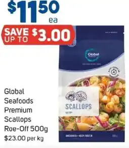 Foodland Global Seafoods Premium Scallops Roe-Off offer