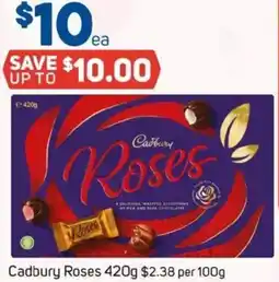 Foodland Cadbury Roses 420g $2.38 per 100g offer