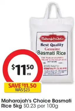 Coles Maharajah's Choice Best Quality Genuine Basmati Rice offer