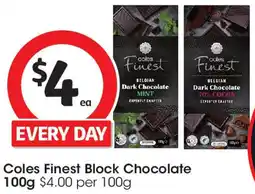 Coles Coles Finest Block Chocolate offer