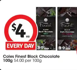 Coles Coles Finest Block Chocolate offer