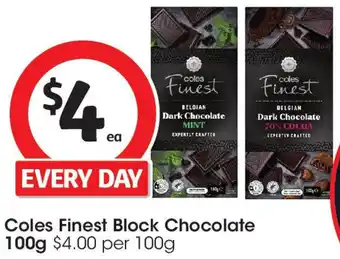 Coles Coles Finest Block Chocolate offer