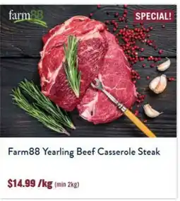 Tasman Butchers Farm88 Yearling Beef Casserole Steak Farm88 Yearling Beef Casserole Steak offer
