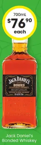 The Bottle O Jack Daniel's Bonded Whiskey offer