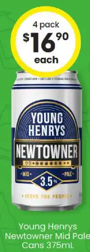The Bottle O Young Henrys Newtowner Mid Pale Cans offer