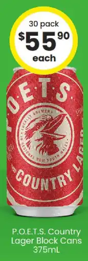 The Bottle O P.O.E.T.S. Country Lager offer