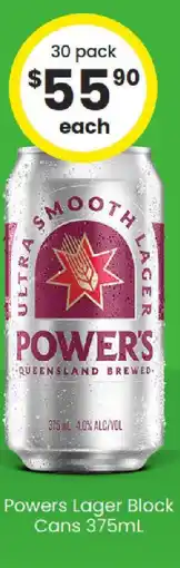 The Bottle O Powers Lager Block offer