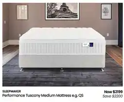 Myer Performance Tuscany Medium Mattress e.g. QS offer