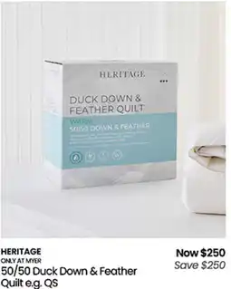 Myer 50/50 Duck Down & Feather Quilt e.g. QS offer