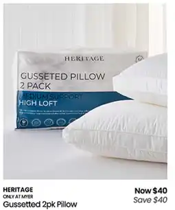 Myer Gussetted 2pk Pillow offer