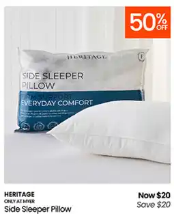 Myer Only at myer side sleeper pillow offer