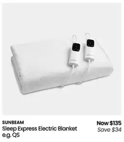 Myer Sleep Express Electric Blanket offer
