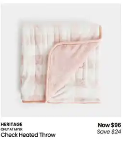 Myer Check Heated Throw offer