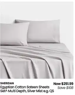 Myer Egyptian Cotton Sateen Sheets offer