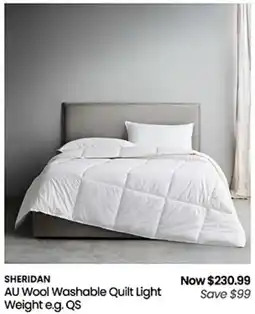 Myer AU Wool Washable Quilt Light Weight e.g. QS offer