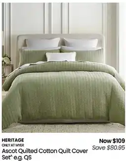 Myer Ascot Quilted Cotton Quilt Cover Save offer