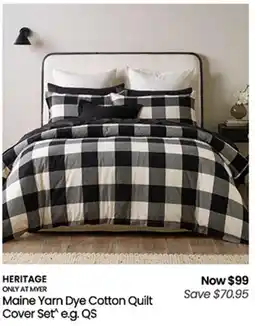 Myer Maine Yarn Dye Cotton Quilt Cover Set offer