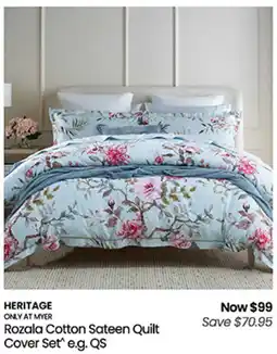 Myer Rozala Cotton Sateen Quilt Cover Set offer