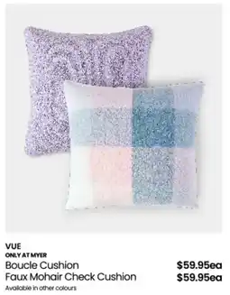 Myer Boucle Cushion Faux Mohair Check Cushion offer