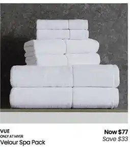 Myer Velour Spa Pack offer