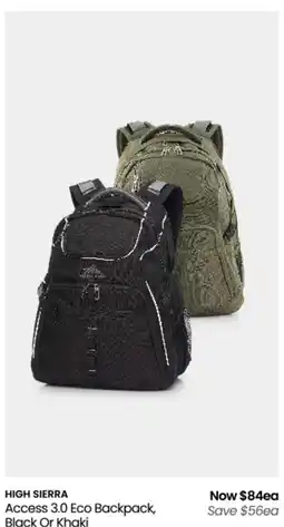 Myer Access 3.0 Eco Backpack, Black Or Khaki offer