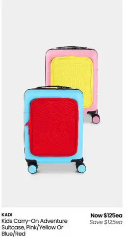Myer Kids Carry-On Adventure Suitcase, Pink/Yellow Or Blue/Red offer