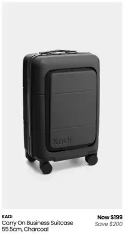Myer Carry On Business Suitcase 55.5cm, Charcoal offer