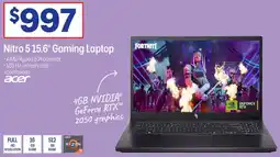 Officeworks Nitro 5 15.6" Gaming Laptop offer
