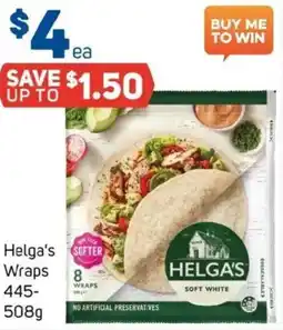 Foodland Helga's wraps offer