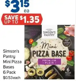 Foodland Simson's Pantry Mini Pizza Bases offer