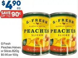 Foodland G Fresh Peaches Halves or Slices offer
