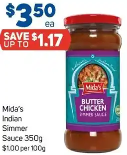 Foodland Mida's Indian Simmer Sauce offer