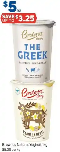 Foodland Brownes Brownes Natural Yoghurt offer