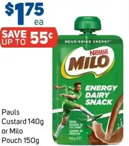 Foodland Pauls Custard or Milo Pouch offer