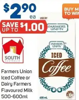 Foodland Farmers Union Iced Coffee or Dairy Farmers Flavoured Milk offer