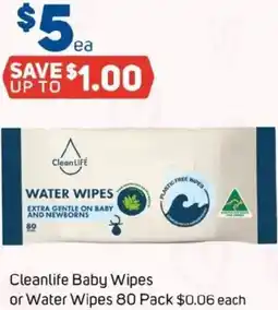 Foodland Cleanlife Baby Wipes or Water Wipes offer