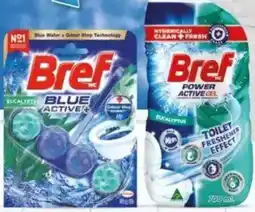 Foodland Bref Toilet Cleaner Gel Active Eucalyptus in Bowl Toilet Block offer